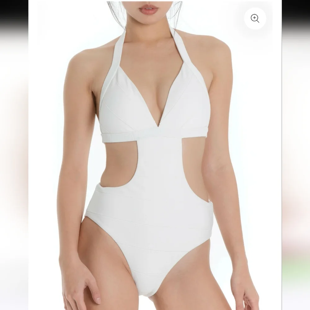 WET Cutout White One-Piece Swimsuit